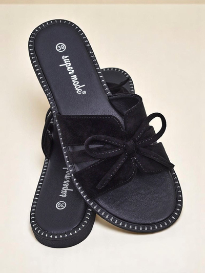 Royalfashion Женские шлепанцы на плоской подошве с бантом Gerber
