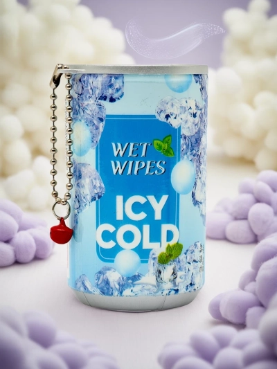 Drėkinamosios servetėlės dekoratyvioje pakuotėje ICY COLD 30 vnt.