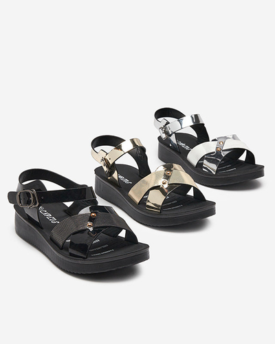 Lakuoto sidabro basutės plokščiakulniais Pulqo- Footwear