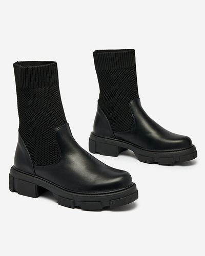 Royalfashion Черные женские сапоги с сеткой Xandra