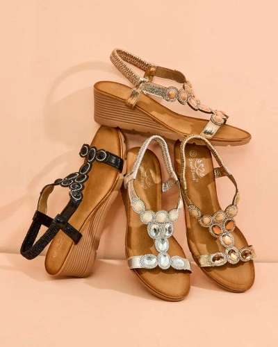 Royalfashion Женские сандалии с цирконием Obrina