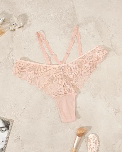 "Royalfashion" Nėriniuotos šviesiai rožinės spalvos moteriškos kelnaitės