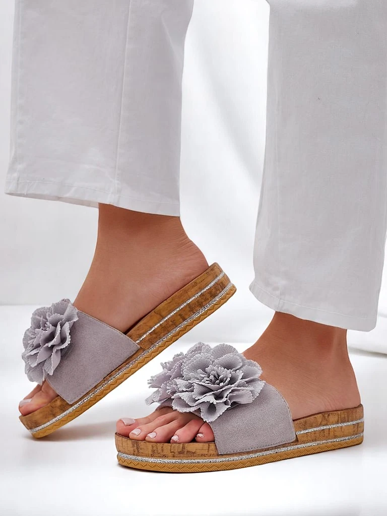 Royalfashion moteriškos šlepetės su gėlėmis Focce