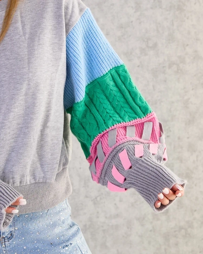 Royalfashion Женская толстовка с разноцветными рукавами