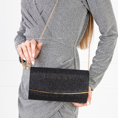Черный женский клатч с блестками