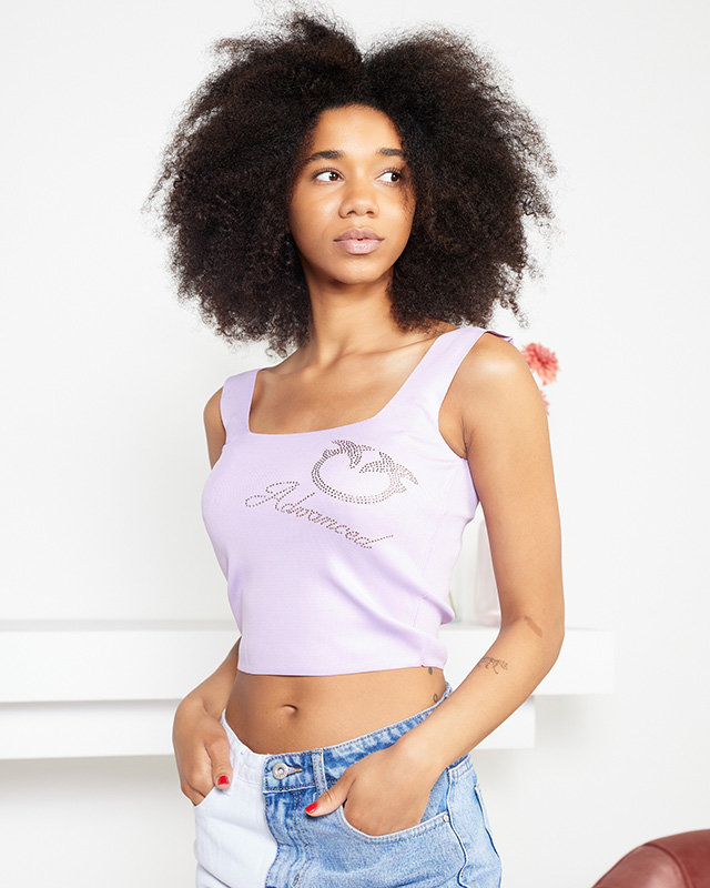 Violetinis moteriškas kirpimas su petnešėlėmis - Drabužiai