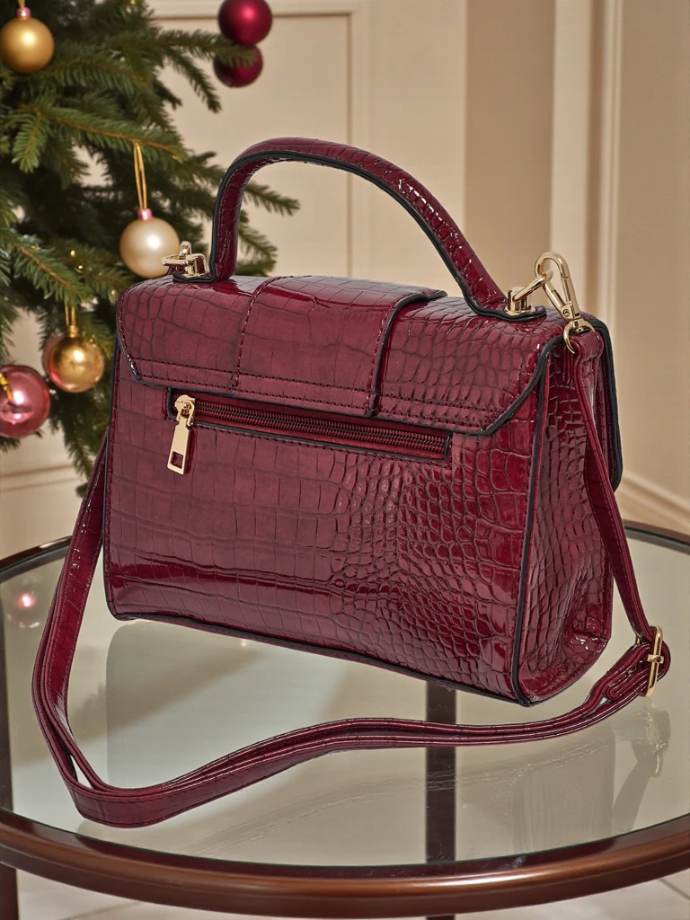 Lakuotas mažas moteriškas rankinukas iš eko odos Orlina