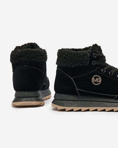 "Royalfashion" juodi moteriški apšiltinti sportiniai bateliai "Cerrto"