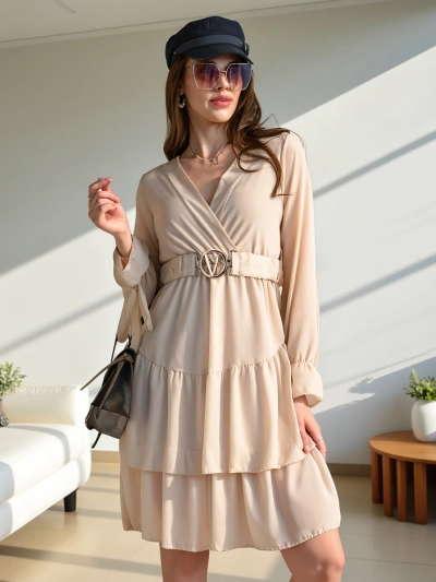 Женское мини-платье Royalfashion с рюшами и запахом
