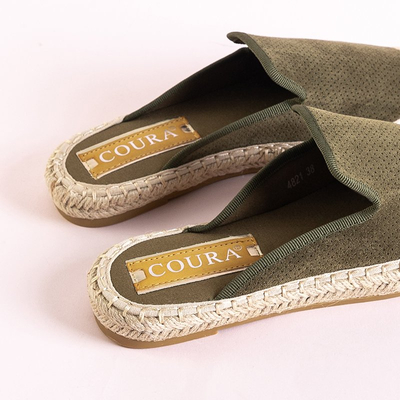 Женские шлепанцы зеленого цвета Courine