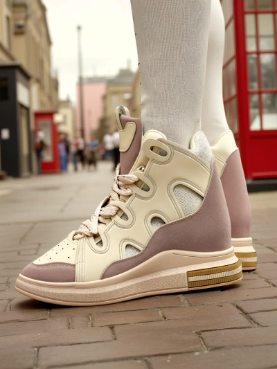 Royalfashion aukšti sportiniai bateliai moterims su paslėptu kulnu Oblaffi