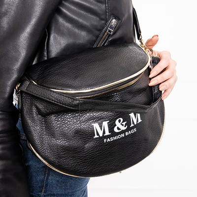 Juodas inkstinis maišelis su užrašais ir auksiniais intarpais - Priedai