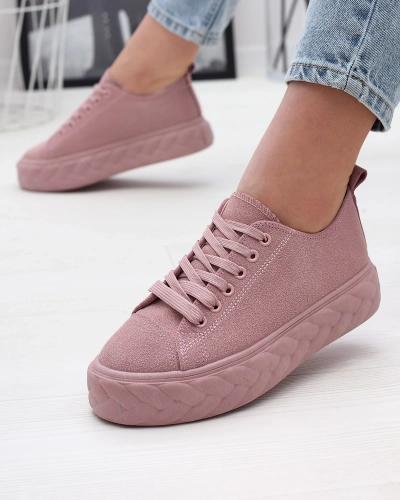 Розовые женские кроссовки на платформе Sedix - Обувь