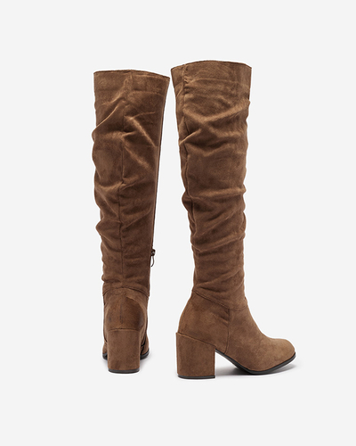 Коричневые женские сапоги на каблуке Beroll 