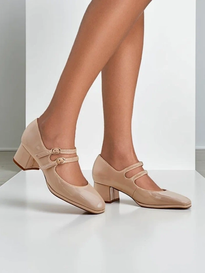 Роялфэшн Женские туфли на каблуке из лакированной экокожи с ремешками Weyy