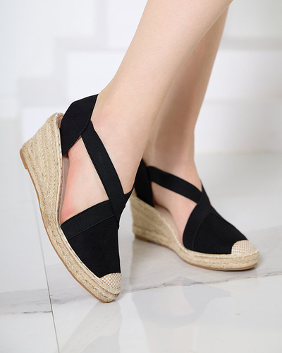 Черные женские босоножки а-ля эспадрильи Machisa - Обувь
