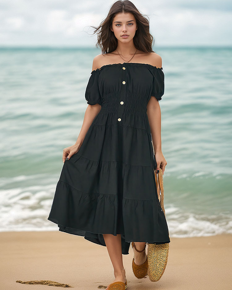 Royalfashion Moteriška a'la ispaniška suknelė iki kelių