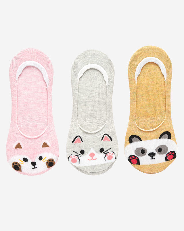 Разноцветные хлопковые носки с анималистическим принтом 3 шт./уп. - Нижнее белье