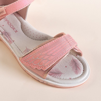 Детские сандалии Saturnina из парчи розового цвета - туфли