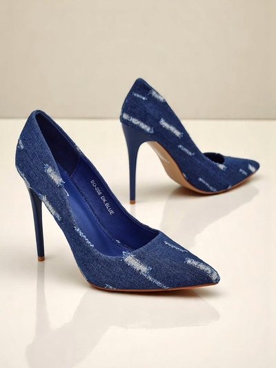 Royalfashion Moteriški stileto aukštakulniai Denim Chic