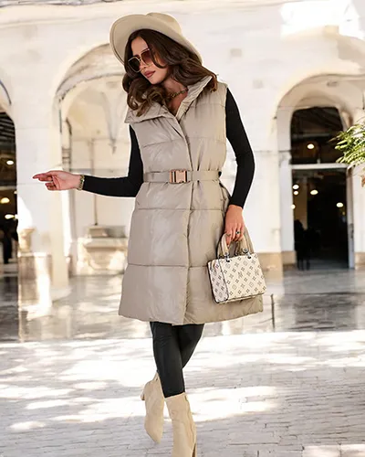 Royalfashion Ilga moteriška liemenė a'la leather