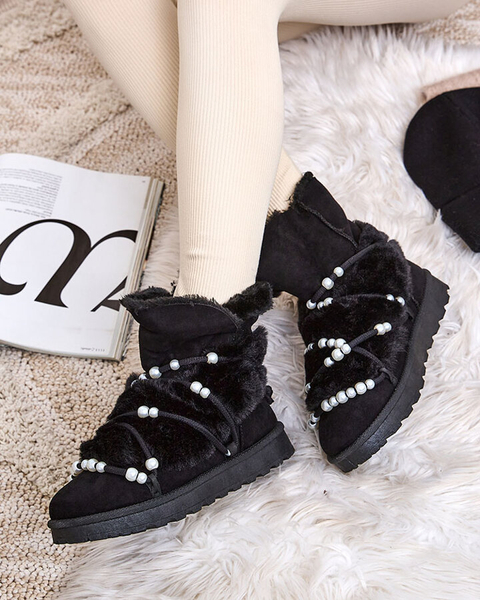 Royalfashion Moteriški sniego batai su perlais Cuvilav