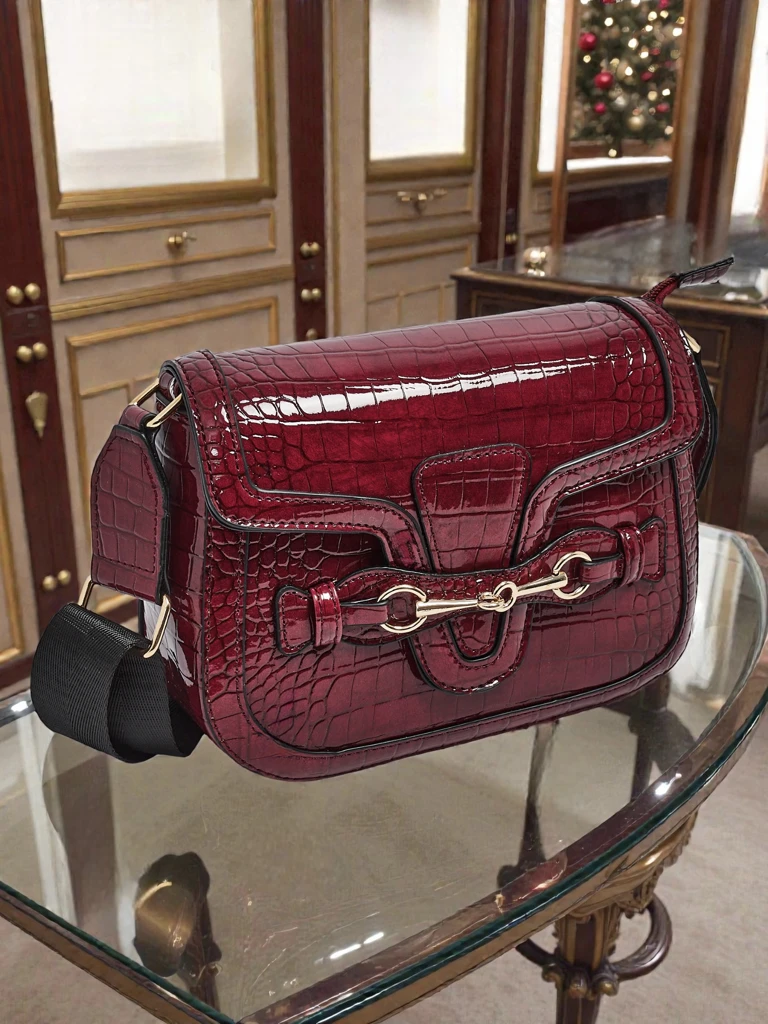 Moteriška rankinė „Aurora“ bordo spalvos, ekologiška, odinė, elegantiška