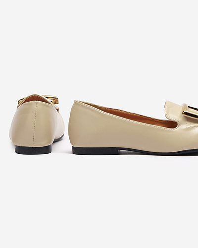 Бежевые женские мокасины с орнаментом Sefonta- Footwear