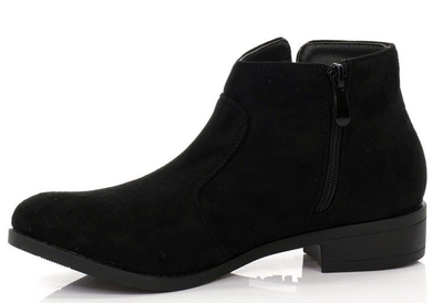 Botki zamszowe- kolor czarny - Obuwie