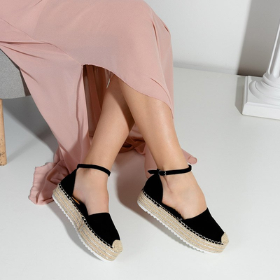 Черные женские эспадрильи на платформе Indira