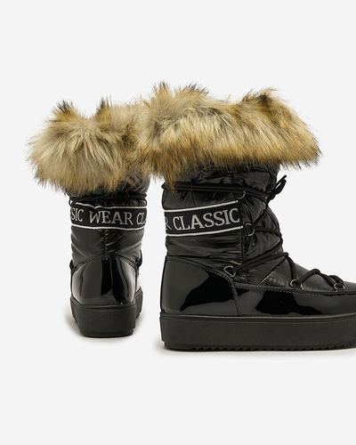 Royalfashion Черные ботинки-слипы a'la snow boots for women Gomllo