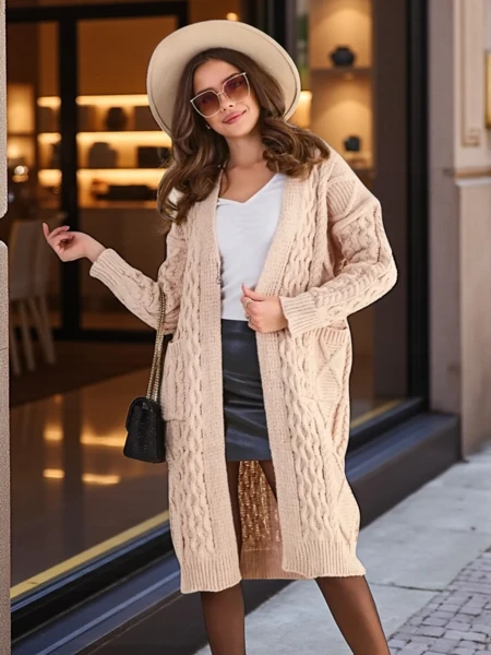 Karališka mada Megztas moteriškas pončas megztinis