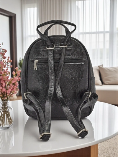 Royalfashion moteriška kuprinė, pagaminta iš eko odos su juostelėmis Metallic Stripes