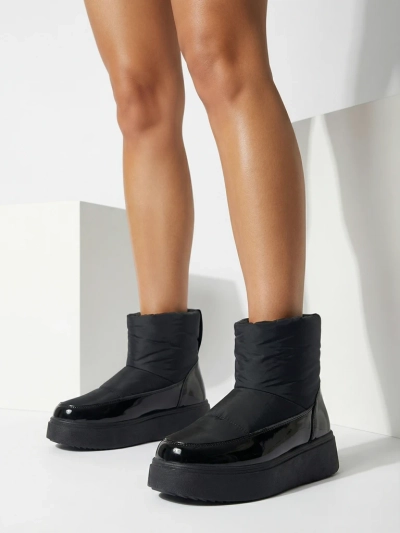 "Royalfashion" Juodi "Maderta" slip-on moteriški sniego batai