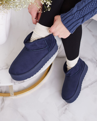 Royalfashion Navy blue короткие женские сапоги а'ля сноубутсы Teritsi