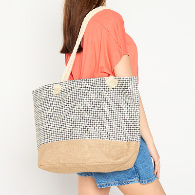 Пляжная женская сумка из кремовой соломки - Аксессуары