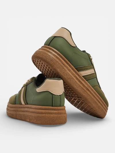 Moteriški Sportbačiai „Flora“ Žali Ekologiški Patogūs Pavasariui