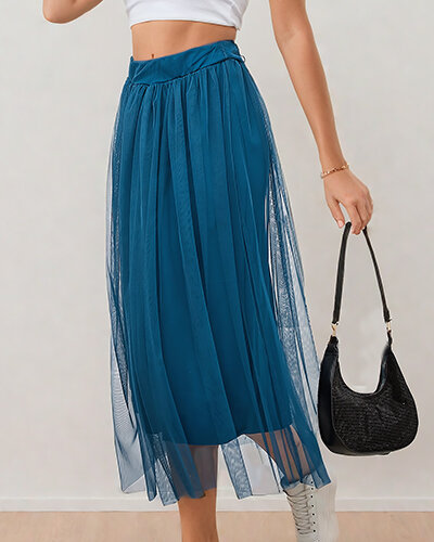 Royalfashion Женская двухслойная юбка-миди