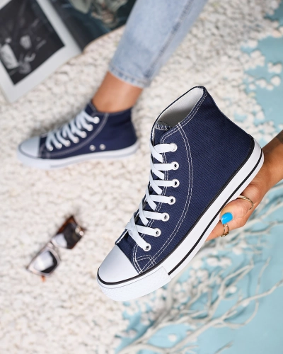 Navy blue moteriški aukštakulniai Elavvi - Avalynė