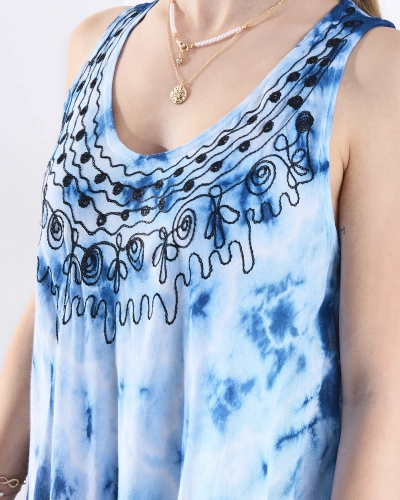 Женское темно-синее пляжное покрывало с принтом - Одежда