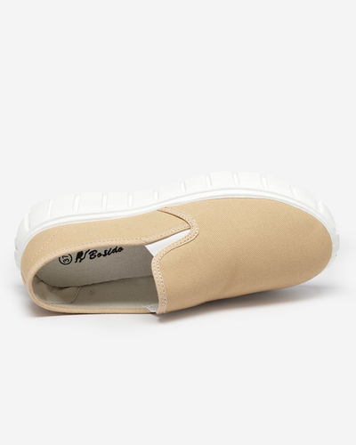 Smėlio spalvos moteriški užsegami batai ant storo Tenri pado - Avalynė