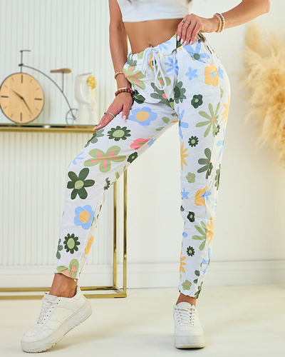 "Royalfashion" Moteriškos gėlėto audinio kelnės