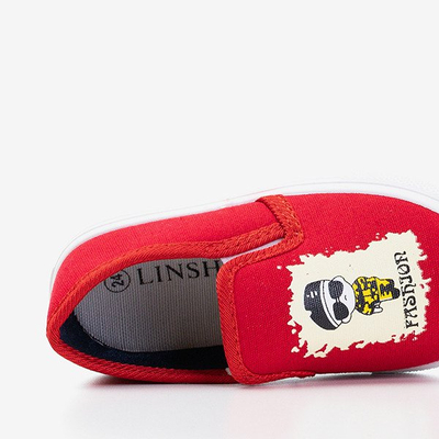 Czerwone tenisówki slip on dziecięce Berries - Obuwie