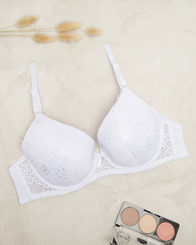 Balta moteriška liemenėlė su paminkštinimais- Apatinis trikotažas