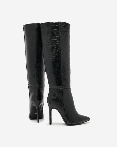 "Royalfashion" Juodi moteriški bateliai su įspaudais Klasikiniai elegantiški