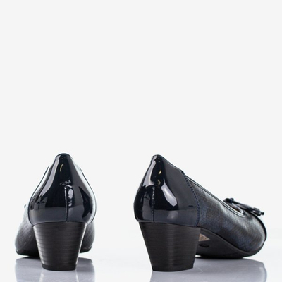 женские туфли-лодочки темно-синего цвета на низкой стойке Ruella - Обувь