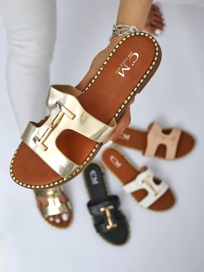 Royalfashion moteriškos basutės lygiu padu Maya Louise