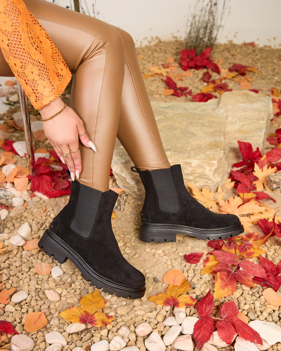 Royalfashion Черные женские утепленные ботинки Comfy Walk