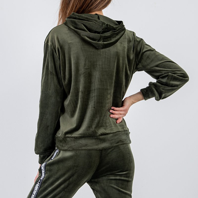 Женский зеленый спортивный костюм с надписями - Одежда