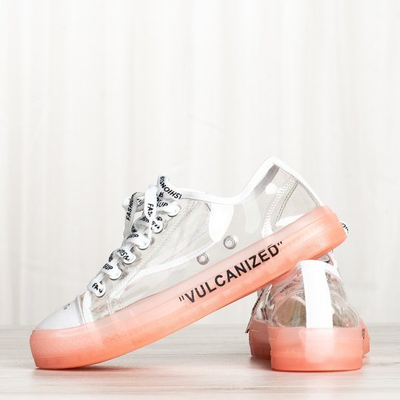 Biało-różowe trampki z transparentną cholewką Pepina - Obuwie